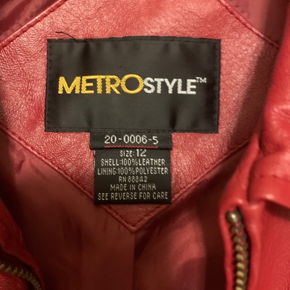 100% Authentic Red Leather Jacket - Picture 4 of 4